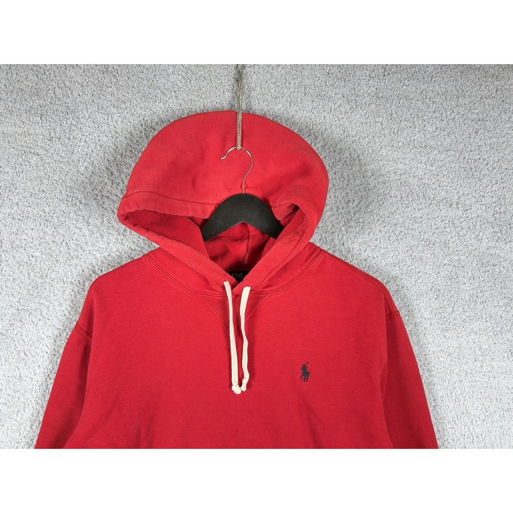 Polo Ralph Lauren Red Drawstring Hoodie Pullover Sweatshirt‎ Mens Size L - Picture 6 of 12